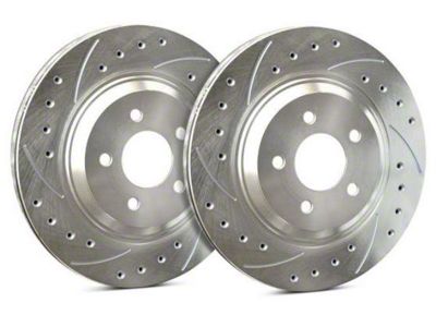 SP Performance Cross-Drilled and Slotted Rotors with Silver Zinc Plating; Rear Pair (07-18 Silverado 1500)