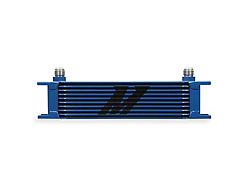Mishimoto Universal 10-Row Oil Cooler; Blue (Universal; Some Adaptation May Be Required)