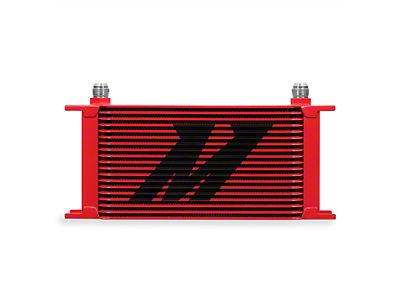 Mishimoto Universal 19-Row Oil Cooler; Red (Universal; Some Adaptation May Be Required)