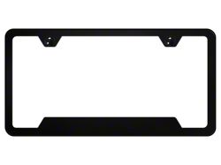2-Hole Cutout License Plate Frame; Black Powder-Coated Stainless (Universal; Some Adaptation May Be Required)