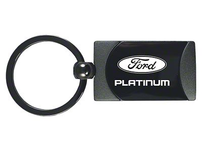 Platinum Two-Tone Rectangular Key Fob; Gunmetal
