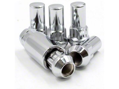 Locks with Key for Chrome Acorn Lug Nuts; 14mm x 1.5 (07-23 Sierra 2500 HD)