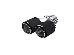 MBRP Angled Cut Dual Round Exhaust Tip; 3.50-Inch; Carbon Fiber; Driver Side (Fits 2.50-Inch Tailpipe)