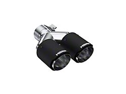 MBRP Angled Cut Dual Round Exhaust Tip; 3.50-Inch; Carbon Fiber; Passenger Side (Fits 2.50-Inch Tailpipe)