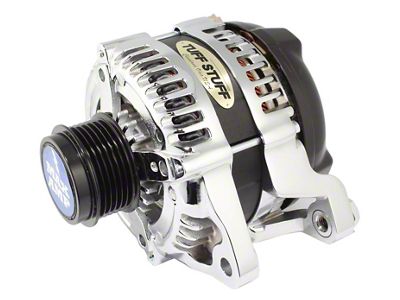 Tuff Stuff Performance Alternator with 6-Groove Pulley; 175 High Amp; Polished (11-15 3.7L, 5.0L F-150)