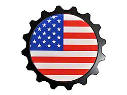 Grillebadgestore Premium Aluminum Grille Badge; Gear USA Flag Color (Universal; Some Adaptation May Be Required)