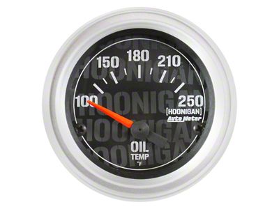 Auto Meter Oil Temperature Gauge with Hoonigan Logo; Electrical (Universal; Some Adaptation May Be Required)