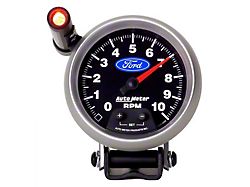 Auto Meter 3-3/4-Inch Pedestal Tachometer with Shift Light and Ford Logo; Electrical (Universal; Some Adaptation May Be Required)
