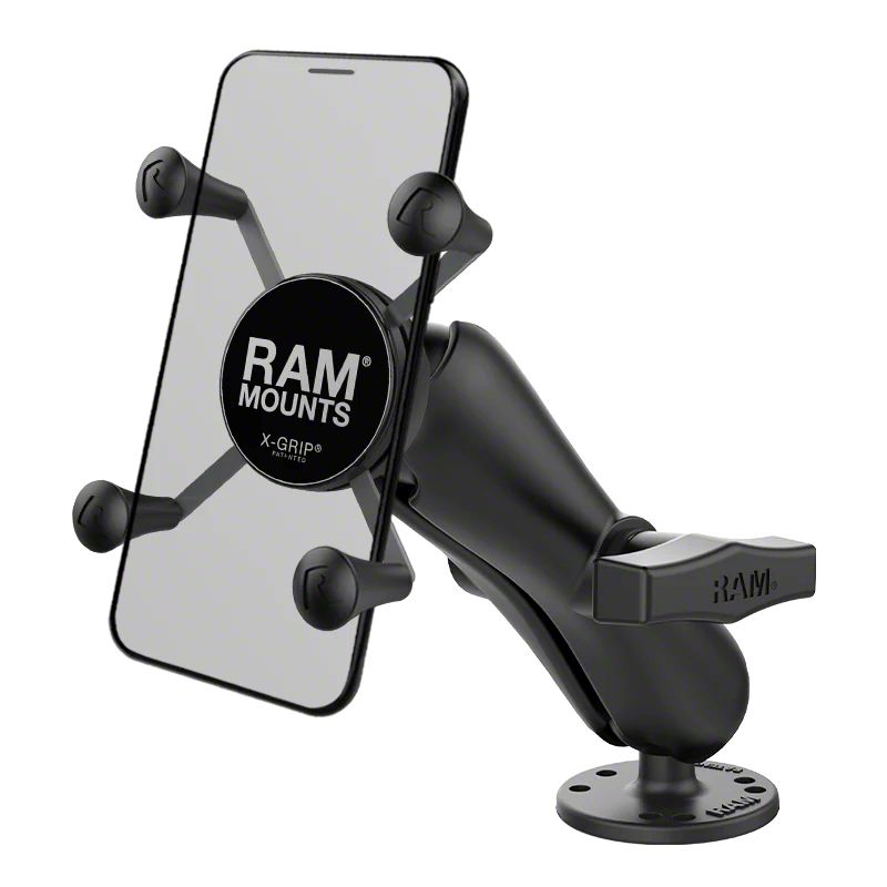 RAM X-Grip Phone Holder with Flat Surface Fleet Mount for Forklift and Heavy Machinery fits Mobile Phones (sku 50967)