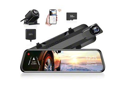 WOLFBOX Wi-Fi Dual Mirror Monitor Dash Cam (Universal; Some Adaptation May Be Required)