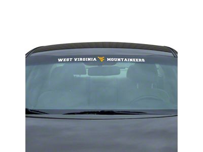 Windshield Decal with West Virginia University Logo; White (Universal; Some Adaptation May Be Required)