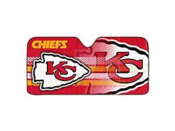 Windshield Sun Shade with Kansas City Chiefs Logo; Red (Universal; Some Adaptation May Be Required)