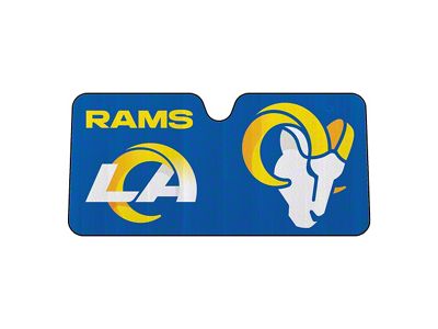 Windshield Sun Shade with Los Angeles Rams Logo; Navy (Universal; Some Adaptation May Be Required)