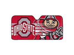 Windshield Sun Shade with Ohio State University Logo; Red (Universal; Some Adaptation May Be Required)