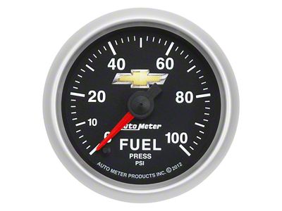 Auto Meter Fuel Pressure Gauge with Chevy Gold Bowtie Logo; Digital Stepper Motor (Universal; Some Adaptation May Be Required)