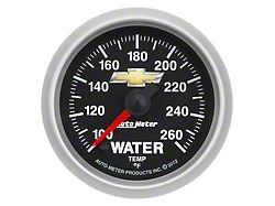 Auto Meter Water Temperature Gauge with Chevy Gold Bowtie Logo; Digital Stepper Motor (Universal; Some Adaptation May Be Required)
