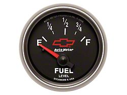Auto Meter Fuel Level Gauge with Chevy Red Bowtie Logo; Electrical (Universal; Some Adaptation May Be Required)