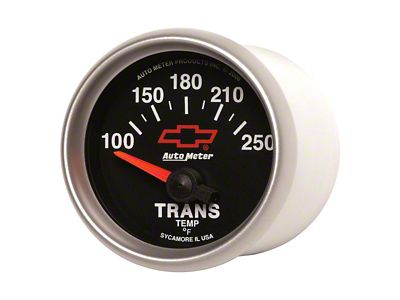 Auto Meter Transmission Temperature Gauge with Chevy Red Bowtie Logo; Electrical (Universal; Some Adaptation May Be Required)