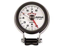 Auto Meter 3-3/4-Inch Pedestal Tachometer with Chevy Red Bowtie Logo; Electrical (Universal; Some Adaptation May Be Required)