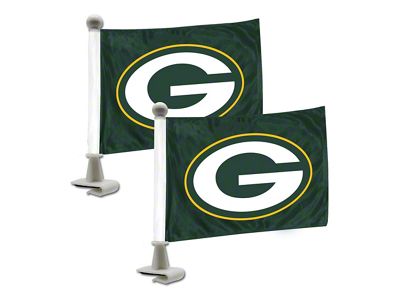Ambassador Flags with Green Bay Packers Logo; Gray (Universal; Some Adaptation May Be Required)