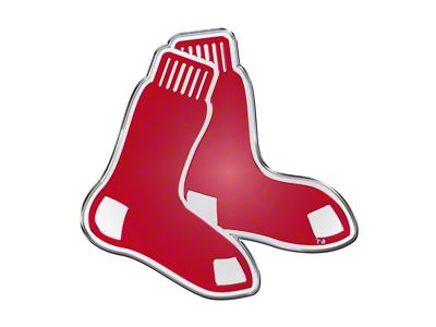 Boston Red Sox Embossed Emblem; Red (Universal; Some Adaptation May Be Required)