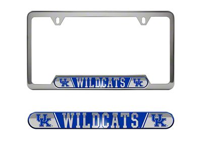 Embossed License Plate Frame with University of Kentucky Logo; Blue (Universal; Some Adaptation May Be Required)