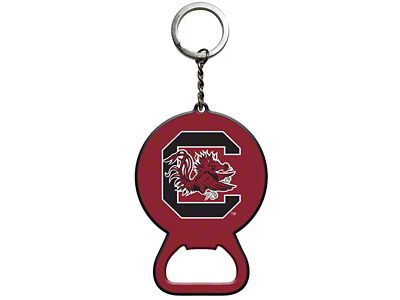 Keychain Bottle Opener with University of South Carolina Logo; Red