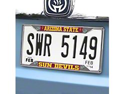 License Plate Frame with Arizona State University Logo; Red (Universal; Some Adaptation May Be Required)