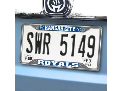 License Plate Frame with Kansas City Royals Logo; Blue (Universal; Some Adaptation May Be Required)
