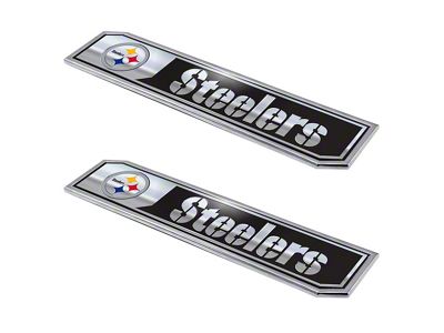 Pittsburgh Steelers Embossed Emblems; Black (Universal; Some Adaptation May Be Required)