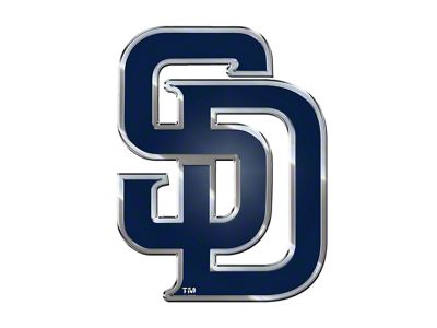 San Diego Padres Embossed Emblem; Navy (Universal; Some Adaptation May Be Required)