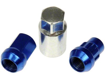 Blue Acorn Wheel Lug Nut Lock Set; M14x1.50; Set of 20 (07-23 Silverado 2500 HD)