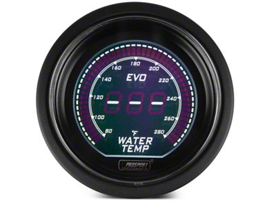 Prosport 52mm EVO Series Water Temperature Gauge; Electrical; Green/White (Universal; Some Adaptation May Be Required)