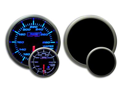 Prosport 52mm Premium Series Water Temperature Gauge; Electrical; Blue/White (Universal; Some Adaptation May Be Required)