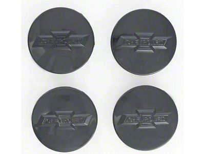 Officially Licensed Center Caps; Gloss Black (14-23 Silverado 1500)