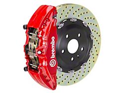 Brembo GT Series 6-Piston Front Big Brake Kit with 15-Inch 2-Piece Cross Drilled Rotors; Red Calipers (19-23 Silverado 1500)