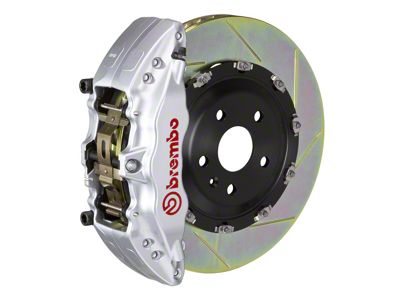 Brembo GT Series 6-Piston Front Big Brake Kit with 15-Inch 2-Piece Type 1 Slotted Rotors; Silver Calipers (21-23 Tahoe)