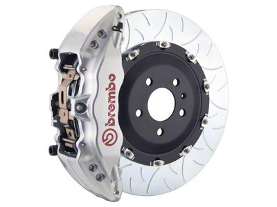 Brembo GT Series 6-Piston Front Big Brake Kit with 15-Inch 2-Piece Type 3 Slotted Rotors; Silver Calipers (21-23 Tahoe)