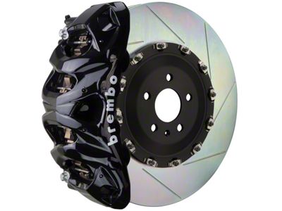 Brembo GT Series 8-Piston Front Big Brake Kit with 16.20-Inch 2-Piece Type 1 Slotted Rotors; Black Calipers (21-23 Yukon)