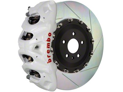 Brembo GT Series 8-Piston Front Big Brake Kit with 16.20-Inch 2-Piece Type 1 Slotted Rotors; White Calipers (21-23 Tahoe)