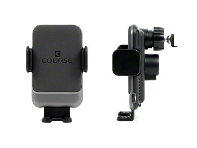 Direct Fit Phone Mount with Charging Auto Closing Cradle Head; Black; Left and Right Side (15-20 Yukon)