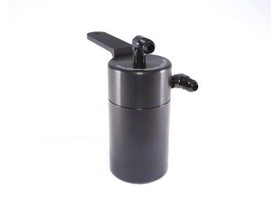 Clear/Silver Standard Oil Catch Can; Black AN Fittings/Stainless Steel Braided Hoses (14-23 V8 Silverado 1500)