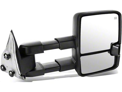 Powered Heated Towing Mirror with Smoked LED Turn Signals; Black; Passenger Side (07-14 Yukon)