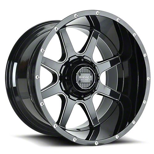 Impact Wheels 804 Gloss Black Milled 6-Lug Wheel; 20x10; -12mm Offset (21-23 Yukon)