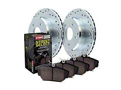 StopTech Sport Axle Drilled and Slotted 6-Lug Brake Rotor and Pad Kit; Rear (14-18 Silverado 1500)