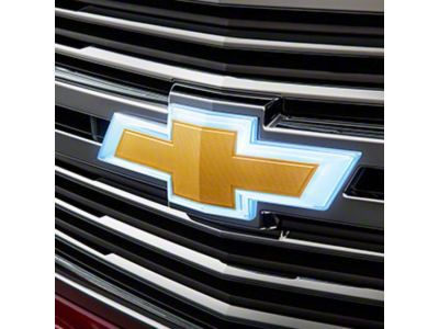 GM Front Illuminated Grille Bowtie Emblem; Gold (18-20 Tahoe)