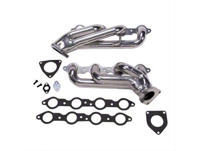 BBK 1-3/4-Inch Tuned Length Shorty Headers; Polished Silver Ceramic (08-09 6.0L Yukon)