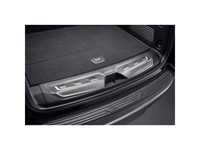 GM Illuminated Cargo Sill Plate with Chevrolet Script; Jet Black (21-23 Tahoe)