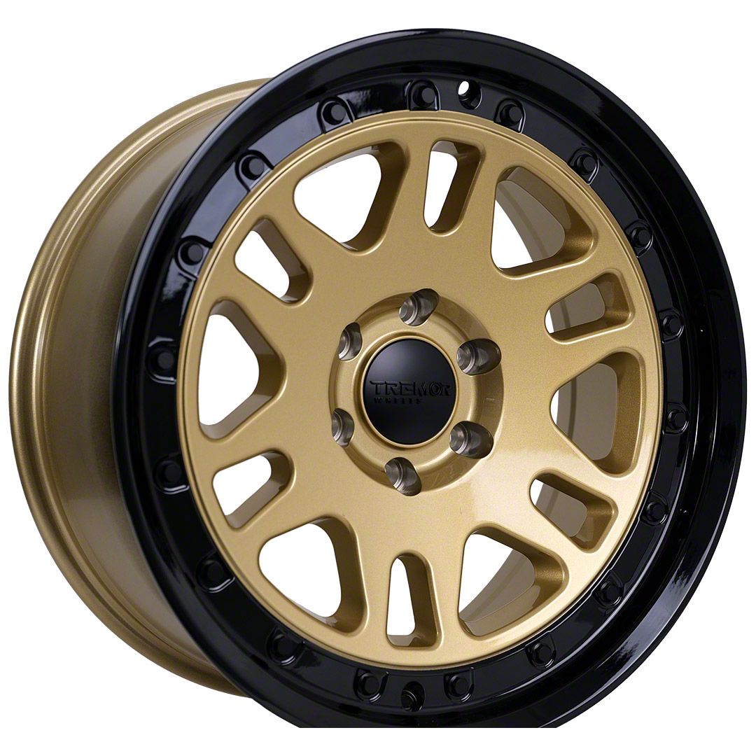 Tremor Wheels 105 Shaker Gloss Gold with Gloss Black Lip 6-Lug Wheel; 20x9; 0mm Offset (15-20 Yukon)