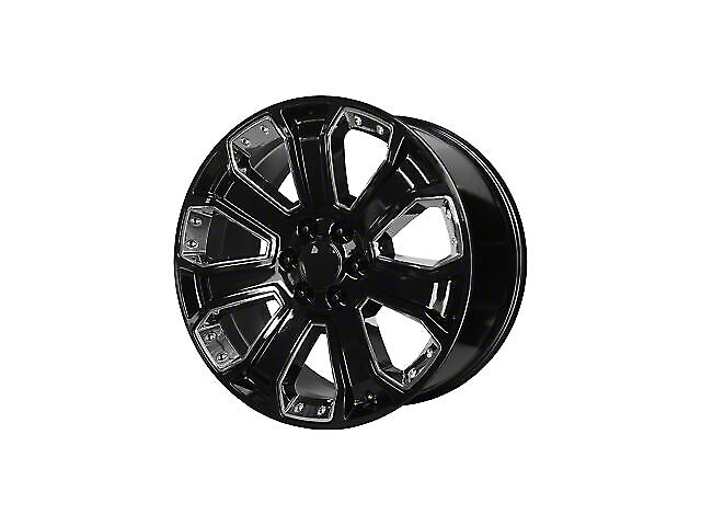 Performance Replicas PR113 Gloss Black with Chrome Accents 6-Lug Wheel; 22x9; 24mm Offset (15-20 Yukon)